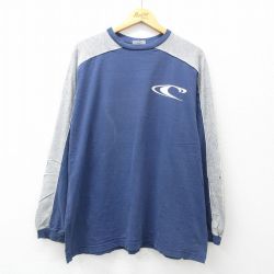 XL★古着 長袖 ビンテージ Tシャツ メンズ 00年代 00s ONEILL ラグラン ツートンカラー ラメ 大きいサイズ クルーネック 紺他 ネイビー 25may09 中古