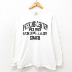 L★古着 ナイキ NIKE 長袖 ビンテージ Tシャツ メンズ 00年代 00s コーチ COACH コットン クルーネック 白 ホワイト 25may21 中古