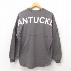 L★古着 長袖 Tシャツ メンズ ナンタケット コットン クルーネック USA製 グレー 25may21 中古