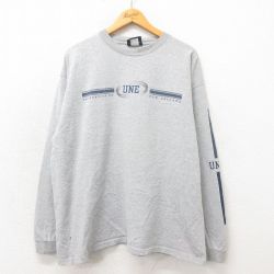 XL★古着 ジャンスポーツ 長袖 ビンテージ Tシャツ メンズ 90年代 90s UNE 大きいサイズ USA製 グレー 霜降り 25may21 中古