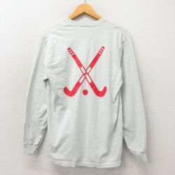 M★古着 フルーツオブザルーム 長袖 ビンテージ Tシャツ メンズ 00年代 00s ホッケー クルーネック グレー 霜降り 25may22 中古