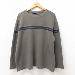 XL★古着 FADED GLORY 長袖 ビンテージ Tシャツ メンズ 00年代 00s 大きいサイズ コットン クルーネック ベージュ カーキ 25may23 中古