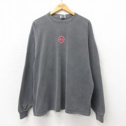 XL★古着 長袖 ビンテージ Tシャツ メンズ 00年代 00s EU 大きいサイズ コットン クルーネック グレー 25may24 中古