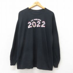 XL★古着 長袖 ロック バンド Tシャツ メンズ テイラースウィフト コットン クルーネック 黒 ブラック 25may24 中古