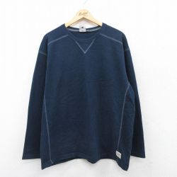 【20%OFF】XL★古着 コロンビア COLUMBIA 長袖 ビンテージ Tシャツ メンズ 00年代 00s 無地 大きいサイズ コットン クルーネック 紺 ネイビー 25jun03 中古