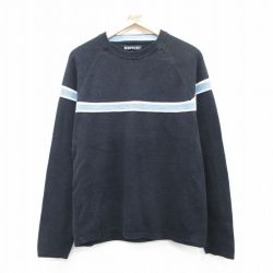 【20%OFF】M★古着 エアロポステール AEROPOSTALE 長袖 ビンテージ Tシャツ メンズ 00年代 00s ラグラン クルーネック 黒他 ブラック 25jun03 中古