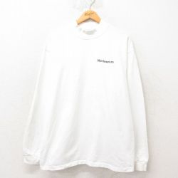 【50%OFF】XL★古着 長袖 Tシャツ メンズ Northeastern コットン モックネック ハイネック 白 ホワイト 25jun06 中古