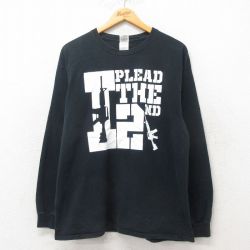 L★古着 長袖 ビンテージ Tシャツ メンズ 00年代 00s マシンガン コットン クルーネック 黒 ブラック 25jun06 中古