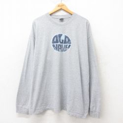 XL★古着 オールドネイビー OLD NAVY 長袖 ビンテージ Tシャツ メンズ 00年代 00s 大きいサイズ クルーネック グレー 霜降り 25jun06 中古
