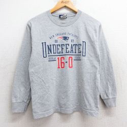 【50%OFF】M★古着 リーボック REEBOK 長袖 ビンテージ Tシャツ メンズ 00年代 00s NFL ニューイングランドペイトリオッツ クルーネック グレー 霜降り アメフト スーパーボウル 25jun09 中古