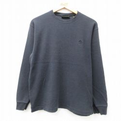XL★古着 ティンバーランド 長袖 ビンテージ サーマル Tシャツ メンズ 00年代 00s ワンポイントロゴ コットン クルーネック 黒 ブラック 25jun19 中古