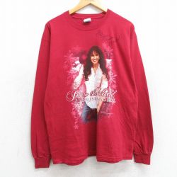 L★古着 長袖 ビンテージ ロック バンド Tシャツ メンズ ルイーズマンドレル コットン クルーネック 赤 レッド 25jun18 中古