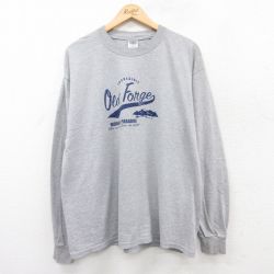 XL★古着 長袖 ビンテージ Tシャツ メンズ 00年代 00s Oed Forge 大きいサイズ クルーネック グレー 霜降り 25jun20 中古
