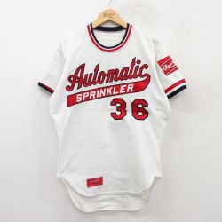 XL★古着 ローリングス 半袖 ビンテージ Tシャツ メンズ 80年代 80s Automatic SPRINKLER 36 クルーネック USA製 白他 ホワイト 25jun20 中古