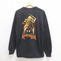 【20%OFF】L★古着 長袖 ビンテージ Tシャツ メンズ 00年代 00s ペンシルベニア コットン クルーネック 黒 ブラック 25jun20 中古