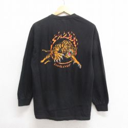 M★古着 サンタクルーズ 長袖 Tシャツ メンズ サルバ クルーネック 黒 ブラック 25jun20 中古