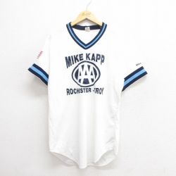 L★古着 ウィルソン 半袖 ビンテージ Tシャツ メンズ 80年代 80s MIKE Vネック USA製 白 ホワイト 25jun20 中古