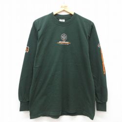 L★古着 長袖 ビンテージ Tシャツ メンズ 00年代 00s NHL チャンピオンシップ コットン クルーネック 緑 グリーン アイスホッケー 25jun21 中古