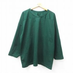 XL★古着 長袖 ビンテージ フットボール Tシャツ メンズ 90年代 90s 無地 メッシュ地 大きいサイズ Vネック カナダ製 緑 グリーン 【spe】 25jun23 中古