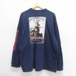 XL★古着 長袖 Tシャツ メンズ WINCHESTER 大きいサイズ コットン 紺 ネイビー 25jun24 中古