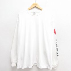 XL★古着 長袖 ビンテージ Tシャツ メンズ 00年代 00s TRAVELERS 大きいサイズ コットン クルーネック 白 ホワイト 25jun24 中古