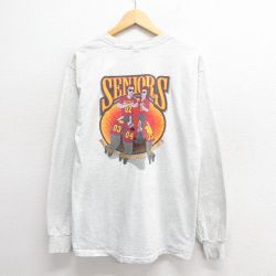 L★古着 フルーツオブザルーム 長袖 ビンテージ Tシャツ メンズ 00年代 00s SENIORS クルーネック グレー 霜降り 25jun24 中古