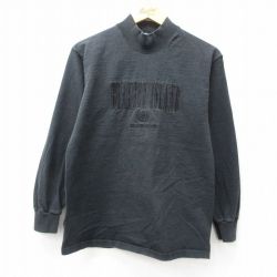 ブレイクリーアイランド 90s 長袖Tシャツ 刺繍 ブラック S | 古着