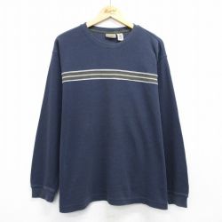 【20%OFF】XL★古着 エルエルビーン LLBEAN 長袖 ビンテージ サーマル Tシャツ メンズ 00年代 00s 大きいサイズ コットン クルーネック 紺他 ネイビー 25jun26 中古