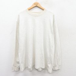 XL★古着 エルエルビーン LLBEAN 長袖 ビンテージ Tシャツ メンズ 90年代 90s 無地 大きいサイズ コットン クルーネック 薄グレー 霜降り 25jun27 中古