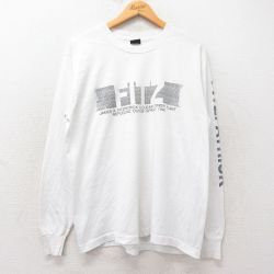 XL★古着 スクリーンスターズ 長袖 ビンテージ Tシャツ メンズ 90年代 90s FITZ PATRICK クルーネック USA製 白 ホワイト 25jun27 中古