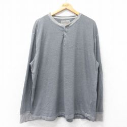 【20%OFF】XL★古着 レッドヘッド 長袖 Tシャツ メンズ 無地 ヒジ当て 大きいサイズ ヘンリーネック 黒系他 ブラック ボーダー 25jun28 中古
