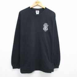 【50%OFF】XL★古着 ジャージーズ 長袖 ビンテージ Tシャツ メンズ 00年代 00s DETROIT POLICE 黒 ブラック 25jun28 中古