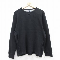 XL★古着 ギャップ GAP 長袖 ビンテージ Tシャツ メンズ 00年代 00s 無地 コットン クルーネック 黒 ブラック 【spe】 25jun30 中古