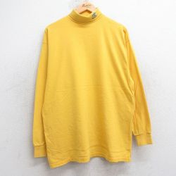 XL★古着 長袖 ビンテージ Tシャツ メンズ 90年代 90s NFL グリーンベイパッカーズ コットン タートルネック ハイネック USA製 黄 イエロー アメフト スーパーボウル 25jul02 中古