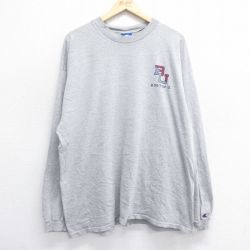 XL★古着 チャンピオン champion 長袖 ビンテージ Tシャツ メンズ 00年代 00s ボストン 大きいサイズ クルーネック グレー 霜降り 25jul03 中古