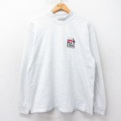 【50%OFF】L★古着 長袖 ビンテージ Tシャツ メンズ 00年代 00s BILL LONG モックネック ハイネック 薄グレー 霜降り 25jul03 中古