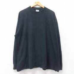 XL★古着 長袖 ビンテージ Tシャツ メンズ 00年代 00s CERTIFIED 大きいサイズ コットン モックネック ハイネック 黒 ブラック 25jul03 中古