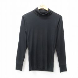 XS★古着 長袖 ビンテージ Tシャツ メンズ 90年代 90s 無地 タートルネック ハイネック 黒 ブラック 25jul07 中古