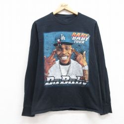 M★古着 フルーツオブザルーム 長袖 ヒップホップ ラップ Tシャツ メンズ ダベイビー コットン クルーネック 黒 ブラック 【spe】 25jul12 中古