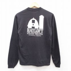 M★古着 長袖 ビンテージ Tシャツ メンズ 90年代 90s HAYLOFT クルーネック 黒 ブラック 25jul12 中古