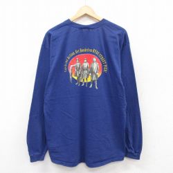 XL★古着 長袖 ビンテージ Tシャツ メンズ 00年代 00s HYDE STREET PIER コットン クルーネック 紺 ネイビー 25jul12 中古