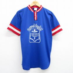 80s 半袖Tシャツ 十字架地球 ブルー XL | 古着