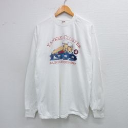 XL★古着 フルーツオブザルーム 長袖 ビンテージ Tシャツ メンズ 90年代 90s SWIMMING コットン クルーネック 白 ホワイト 25jul19 中古