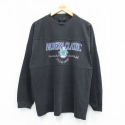 XL★古着 I.O.U. 長袖 ビンテージ Tシャツ メンズ 90年代 90s MODERN CLASSIC コットン クルーネック 黒 ブラック 【spe】 25jul22 中古