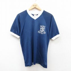 【20%OFF】M★古着 半袖 ビンテージ Tシャツ メンズ 00年代 00s THIRD BATTALION ラグラン Vネック 濃紺 ネイビー 25jul25 中古