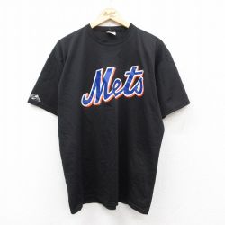 【50%OFF】マジェスティック 90s 半袖Tシャツ ニューヨークメッツ ブラック L | 古着