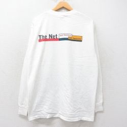 XL★古着 All Sport 長袖 ビンテージ Tシャツ メンズ 90年代 90s CISCO SYSTEMS コットン クルーネック USA製 白 ホワイト 【spe】 25jul25 中古