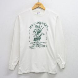 M★古着 ヘインズ Hanes 長袖 ビンテージ Tシャツ メンズ 00年代 00s MACCRIMMON 白 ホワイト 25jul26 中古