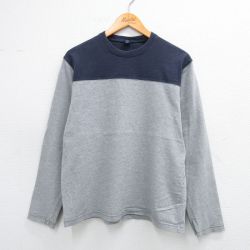 【20%OFF】L★古着 ギャップ GAP 長袖 ビンテージ Tシャツ メンズ 00年代 00s 無地 ツートンカラー コットン クルーネック グレー 霜降り他 25jul28 中古