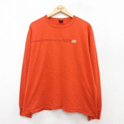ノーティカ 長袖Tシャツ ワンポイントロゴ オレンジ XL | 古着